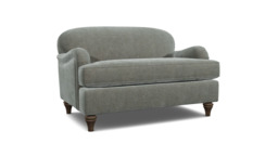 Grey Fabric Loveseat Armchair Sofabed - Traditional Style Single Chair Bed In Easy Clean Fabric - Lincoln Range - thumbnail 1
