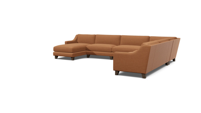 Banbury Large Luxury U-Shape Corner Sofa in Orange - Darlings of Chelsea - image 1