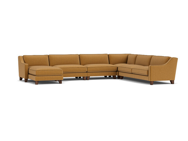 Banbury Large Luxury U-Shape Corner Sofa in Orange - Darlings of Chelsea - image 1