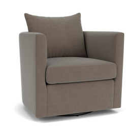 Brown Velvet Armchair - Modern Accent Custom Arm Chair In Easy Clean Velvet - Tottenham Range - thumbnail 1