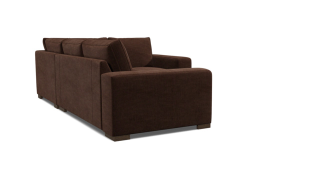 Brown Velvet 3 Seater Left Corner Sofa - Modern Style Custom Sofa In Easy Clean Velvet - Ashdown Range - image 1
