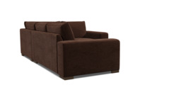 Brown Velvet 3 Seater Left Corner Sofa - Modern Style Custom Sofa In Easy Clean Velvet - Ashdown Range - thumbnail 1