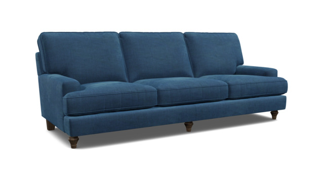 Blue Velvet 3 Seater Sofa - Modern Style Custom Sofa In Easy Clean Velvet - Whinfell Range - image 1