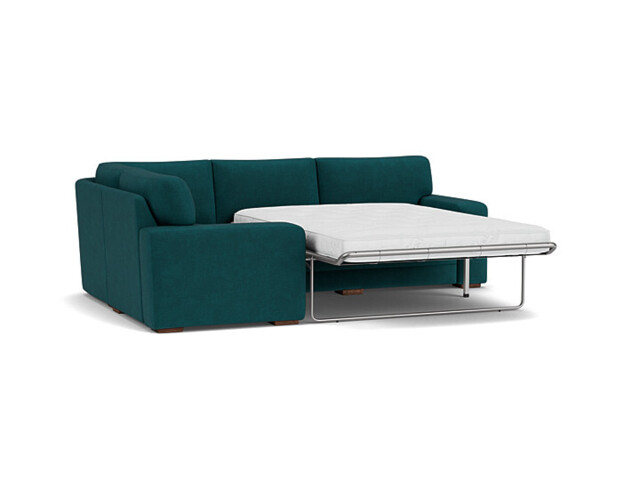Teal Velvet 3X1.5 Seater Corner Sofabed - Modern Fold Out Custom Sofa Bed In Stain Resistant Velvet - Sloane Range - image 1