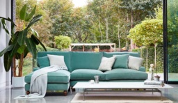Grey Fabric 2 Seater Sofa With Chaise - Modern Style Custom Sofa In Easy Clean Fabric - Whinfell Range - thumbnail 2