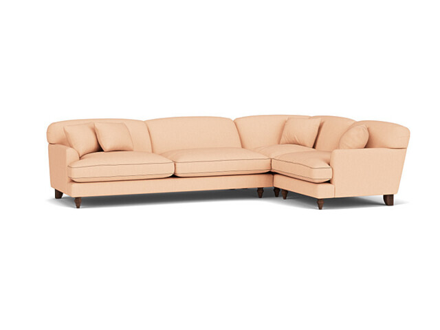 Pink Velvet 4 Seater Right Corner Sofa - Traditional Style Custom Sofa In Stain Resistant Velvet - Galloway Range - image 1