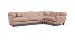 Pink Velvet 4 Seater Right Corner Sofa - Traditional Style Custom Sofa In Stain Resistant Velvet - Galloway Range - thumbnail 1