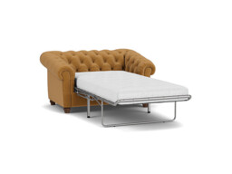 Orange Velvet Loveseat Armchair Sofabed - Traditional Style Single Chair Bed In Stain Resistant Velvet - Wantage Range