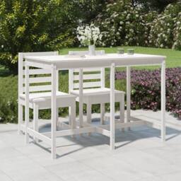 Berkfield Home Garden Table White 159.5x82.5x110 cm Solid Wood Pine - thumbnail 2