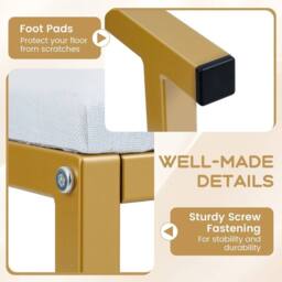 Kelvenix Vanity Stool Small Makeup Chair-Gold in Gold - Size: 0.6m2 - thumbnail 5
