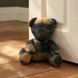 Orsina Heritage Green Check Bear Door Stop - thumbnail 2