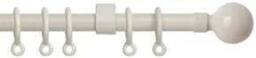 New Edge Blinds Exenteable Metal Curtain Pole 13-16mm in Cream - Size: 120 cm - thumbnail 1
