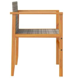 Berkfield Home Garden Chairs 2 pcs Grey Poly Rattan&Solid Wood - thumbnail 6