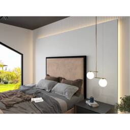 KDMD Madrid Upholstered Electric Media Mink TV Bed Frame in Dusty Pink - Size: King - thumbnail 3