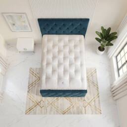 "Somnior Ziggy Velvet Divan Bed Mattress 2 Draw 54"" Headboard 22"" Footboard in Navy - Size: Small Single" - thumbnail 5