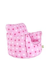 Bean Lazy Girl's Cotton Pink Hearts Bean Bag Arm Chair Toddler Size - Size: Small - thumbnail 2