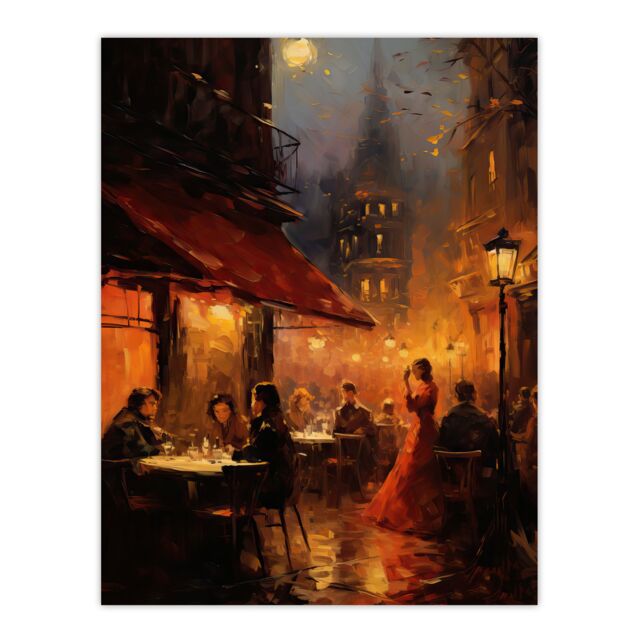 Artery8 Wall Art Print Bohemian Artists At Bar Oil Painting 19th Century Paris Atmospheric Night Life La Boheme Opera Scene Poster - image 1