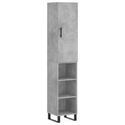 Berkfield Home Highboard Concrete Grey 34.5x34x180 cm Engineered Wood - thumbnail 3