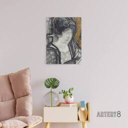 "Artery8 Woman Portrait Playing Cello Reijer Stolk Canvas Wall Art Print in Grey - Size: W18"" x H24""" - thumbnail 3