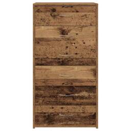 Berkfield Home Sideboard with 6 Drawers Old Wood 50x34x96 cm Engineered Wood in Brown - Size: 50 x 34 x 96 cm - thumbnail 4