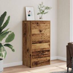 Berkfield Home Sideboard with 6 Drawers Old Wood 50x34x96 cm Engineered Wood in Brown - Size: 50 x 34 x 96 cm - thumbnail 2