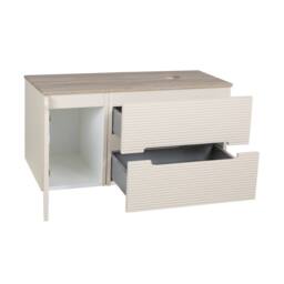 Bathroom Kingdom Monza Oatmeal & Oak Fluted Wall Hung Vanity Basin 900mm - thumbnail 2