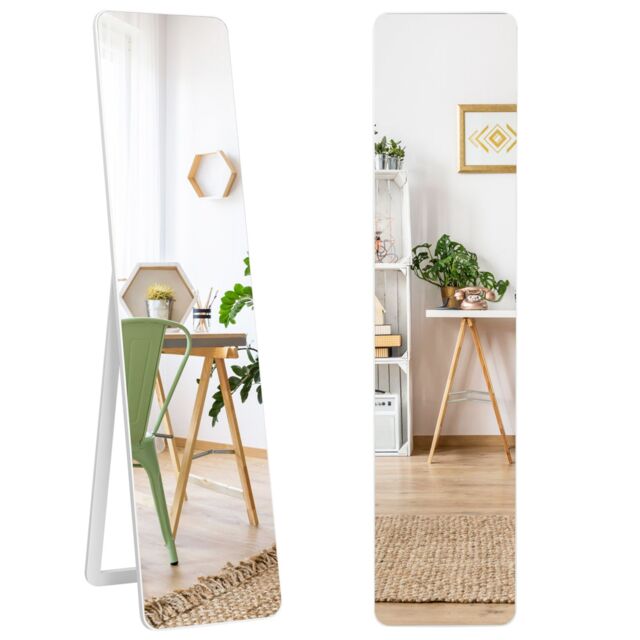 Costway Full Length Dressing Mirror Full Body Mirror Freestanding Wall Mounted in White - image 1
