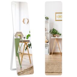 Costway Full Length Dressing Mirror Full Body Mirror Freestanding Wall Mounted in White - thumbnail 1