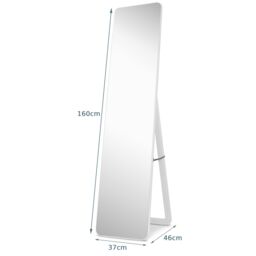 Costway Full Length Dressing Mirror Full Body Mirror Freestanding Wall Mounted in White - thumbnail 2