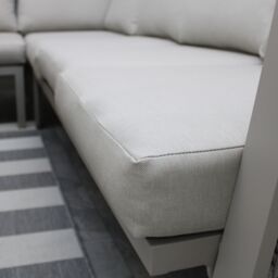 Modish Furnishing Sicily Light Grey Aluminium 6 Seater Corner Sofa Dining Set With Light Grey Cushions in Beige - thumbnail 8