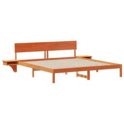 Berkfield Home Elegant with Headboard Wax brown 200 x 200 cm Solid pine wood - thumbnail 3