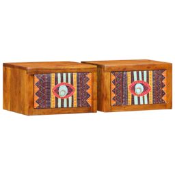 Berkfield Home Bedside Cabinets 2 pcs 35x30x22 cm Solid Wood Acacia in Brown - Size: 35 x 30 x 22 cm - thumbnail 2