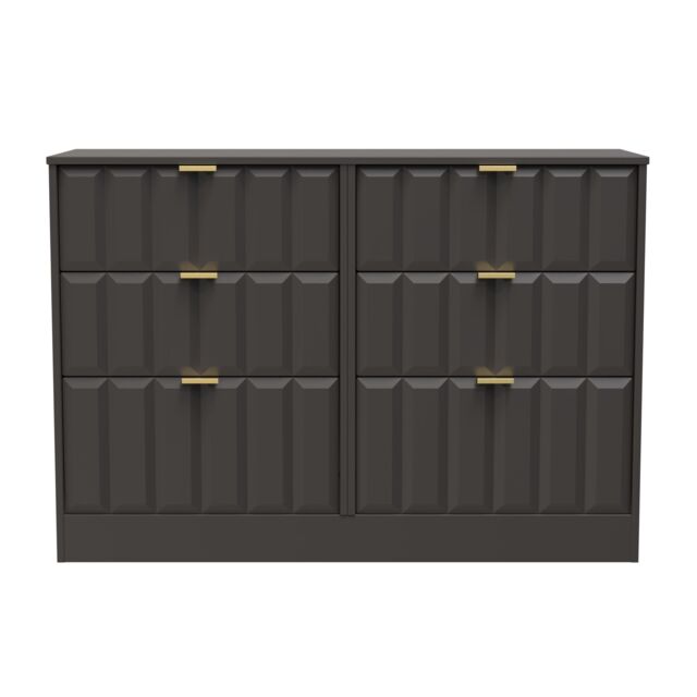 Ready Assembled 2 U Seattle 6 Drawer Wide Chest (Ready Assembled) in Dark Grey - image 1