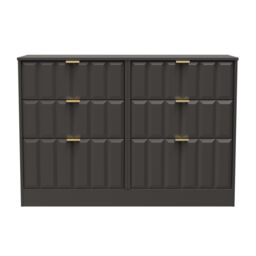 Ready Assembled 2 U Seattle 6 Drawer Wide Chest (Ready Assembled) in Dark Grey - thumbnail 1