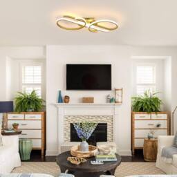 COMELY Dimmable Ceiling Light, 29W Modern Design Curved Ceiling Lights, Gold - thumbnail 2