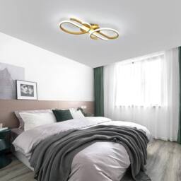 COMELY Dimmable Ceiling Light, 29W Modern Design Curved Ceiling Lights, Gold - thumbnail 3