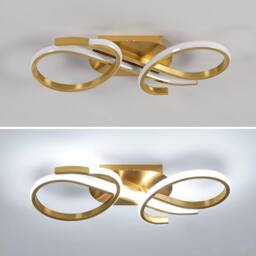 COMELY Dimmable Ceiling Light, 29W Modern Design Curved Ceiling Lights, Gold - thumbnail 7