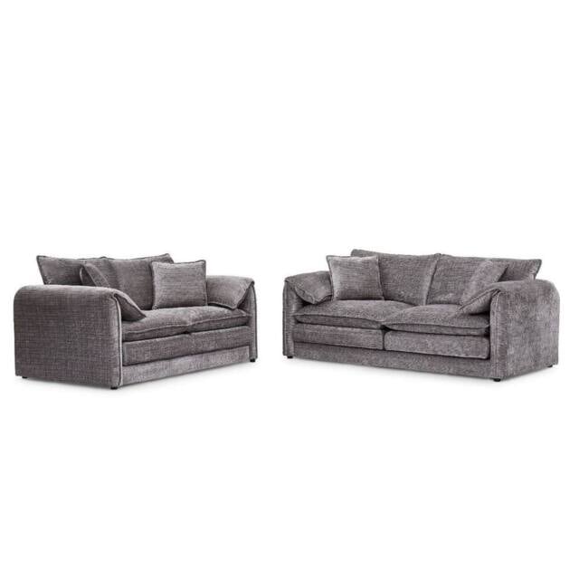 Stratus Interiors Durable Solaya Luxury Chenille Sofa Stylish Living Room Seating in Grey - Size: 1 Seater - image 1