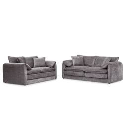 Stratus Interiors Durable Solaya Luxury Chenille Sofa Stylish Living Room Seating in Grey - Size: 1 Seater - thumbnail 1