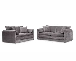 Stratus Interiors Durable Solaya Luxury Chenille Sofa Stylish Living Room Seating in Grey - Size: 1 Seater - thumbnail 2