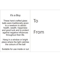 Sienna Glass 10cm Spirit Ball It's a Boy in Blue - thumbnail 4