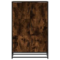 Berkfield Home Highboard Smoked Oak 68x35x106.5 cm Engineered Wood & Metal in Brown - thumbnail 4