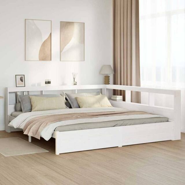Berkfield Home Bookcase Bed without Mattress 160x200 cm Solid Wood Pine in Brown - image 1
