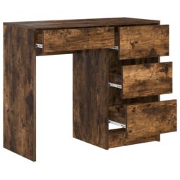 Berkfield Home Brown Writing Desk Smoked Oak Engineered Wood Medium Writing Desk - thumbnail 4