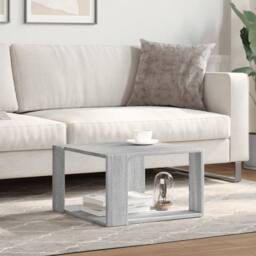 Berkfield Home Decorative Coffee Table Grey Sonoma 51.5x51.5x30 cm Engineered Wood - thumbnail 1