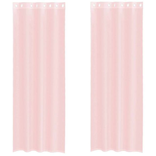 Berkfield Home Voile Curtains with Grommets 2 pcs Light Pink 140x260 cm - image 1