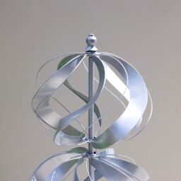 Primrose Two Sphere Metal Kinetic Wind Spinner in Silver 45cm - thumbnail 5