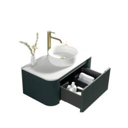 Bathroom Kingdom Flauto Smoked Sage Wall Hung Basin Vanity 870mm in Green - thumbnail 2