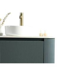 Bathroom Kingdom Flauto Smoked Sage Wall Hung Basin Vanity 870mm in Green - thumbnail 3