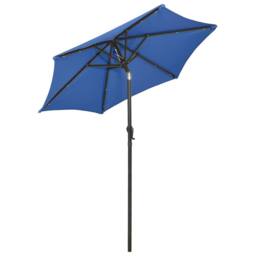Berkfield Home Parasol with LED Lights Azure Blue 200x211 cm Aluminium - thumbnail 4